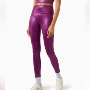 Electric & Rose Shiny Magenta High-Waist Leggings